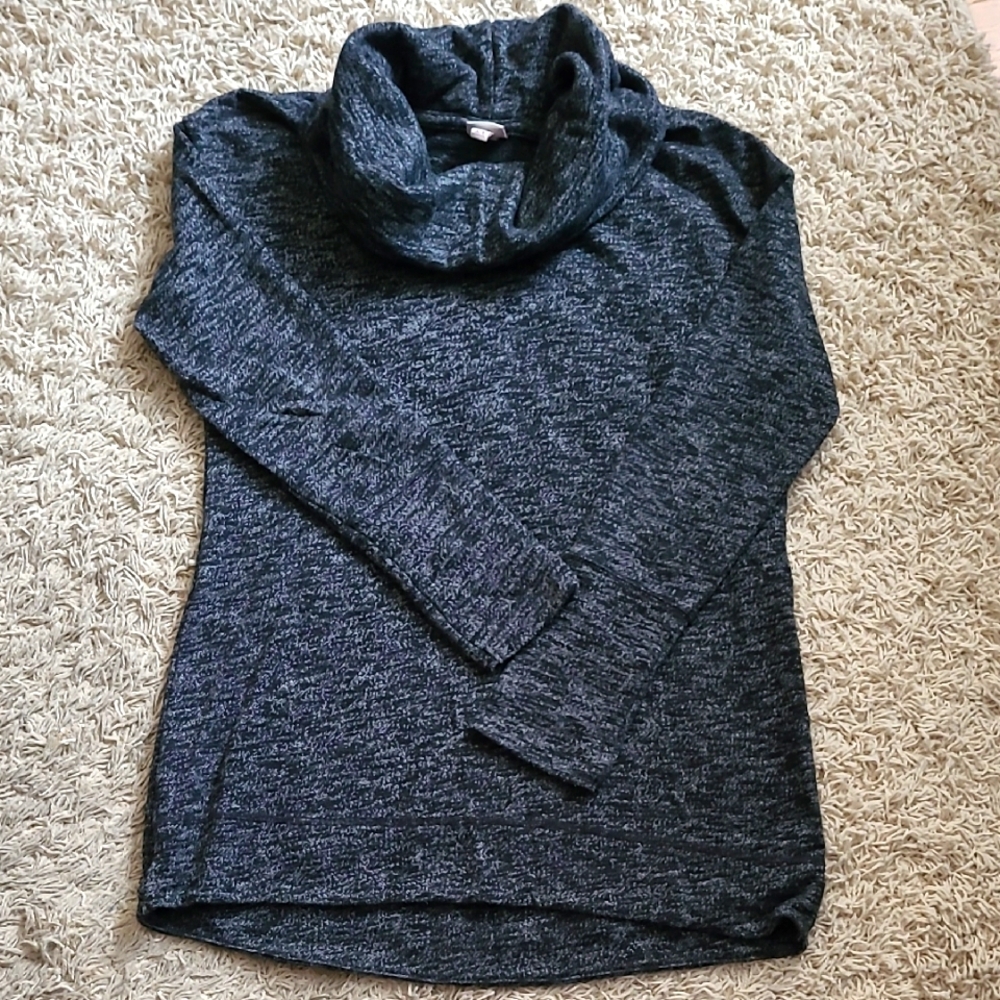 Merona Size L Cowl Neck Tunic Dk Gray Sweater